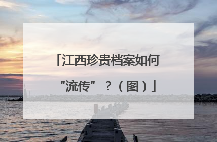 江西珍贵档案如何“流传”？（图）