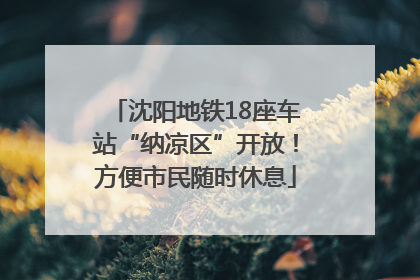 沈阳地铁18座车站“纳凉区”开放！方便市民随时休息