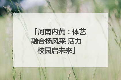 河南内黄：体艺融合扬风采 活力校园启未来