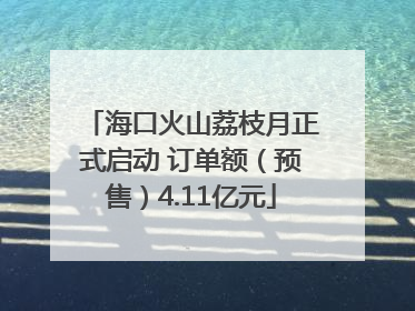 海口火山荔枝月正式启动 订单额（预售）4.11亿元