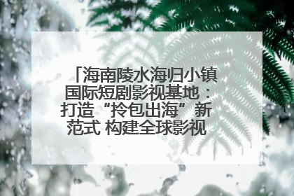 海南陵水海归小镇国际短剧影视基地：打造“拎包出海”新范式 构建全球影视产业“新热土”