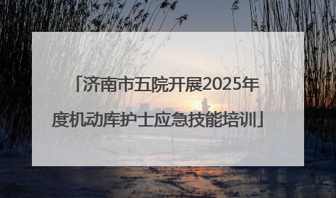 济南市五院开展2025年度机动库护士应急技能培训
