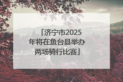 济宁市2025年将在鱼台县举办两场骑行比赛