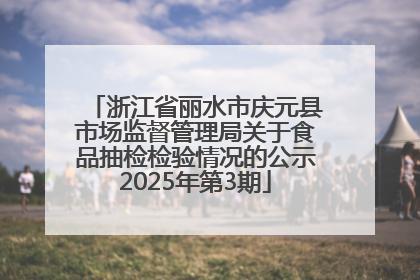 浙江省丽水市庆元县市场监督管理局关于食品抽检检验情况的公示2025年第3期