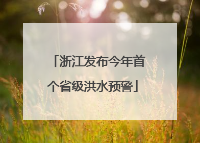 浙江发布今年首个省级洪水预警