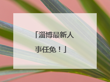 淄博最新人事任免！