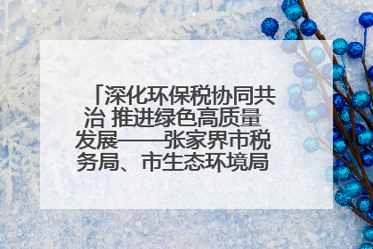 深化环保税协同共治 推进绿色高质量发展——张家界市税务局、市生态环境局签署合作备忘录