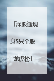 深股通现身5只个股龙虎榜