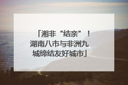 湘非“结亲”！湖南八市与非洲九城缔结友好城市
