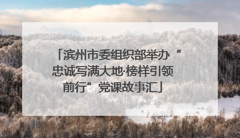 滨州市委组织部举办“忠诚写满大地·榜样引领前行”党课故事汇