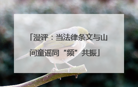 漫评：当法律条文与山间童谣同“频”共振