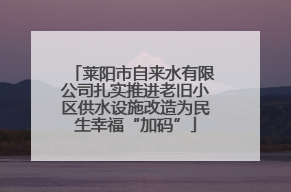 莱阳市自来水有限公司扎实推进老旧小区供水设施改造为民生幸福“加码”