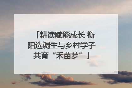 耕读赋能成长 衡阳选调生与乡村学子共育“禾苗梦”