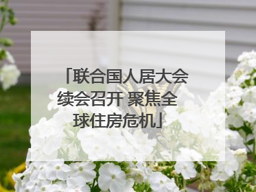 联合国人居大会续会召开 聚焦全球住房危机