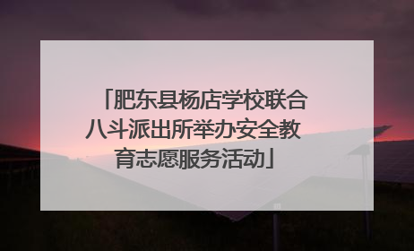 肥东县杨店学校联合八斗派出所举办安全教育志愿服务活动