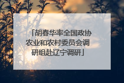 胡春华率全国政协农业和农村委员会调研组赴辽宁调研
