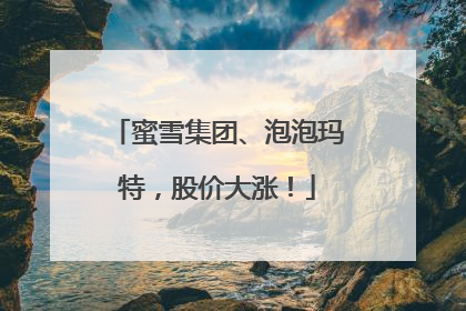 蜜雪集团、泡泡玛特，股价大涨！