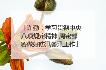 许勤：学习贯彻中央八项规定精神 周密部署做好防汛备汛工作