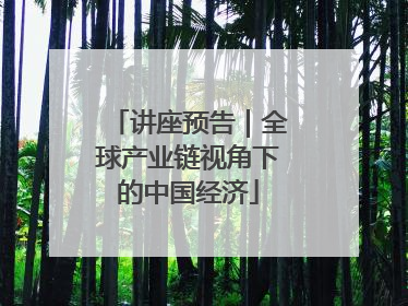 讲座预告｜全球产业链视角下的中国经济