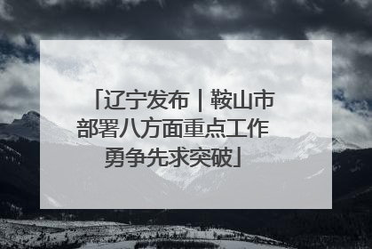 辽宁发布｜鞍山市部署八方面重点工作勇争先求突破