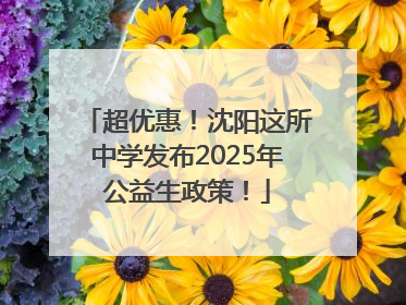 超优惠！沈阳这所中学发布2025年公益生政策！