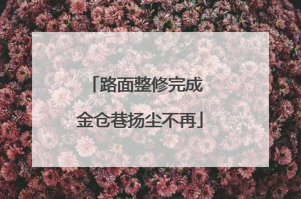 路面整修完成 金仓巷扬尘不再