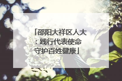 邵阳大祥区人大：践行代表使命 守护百姓健康