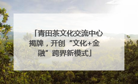青田茶文化交流中心揭牌，开创“文化+金融”跨界新模式