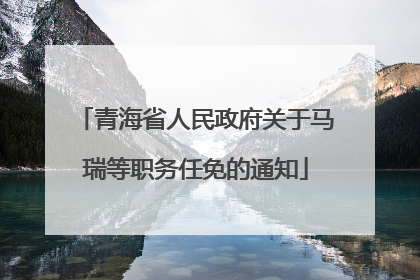 青海省人民政府关于马瑞等职务任免的通知