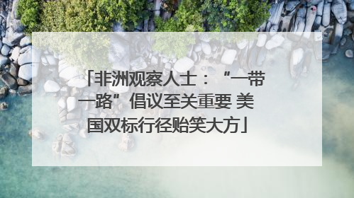 非洲观察人士：“一带一路”倡议至关重要 美国双标行径贻笑大方