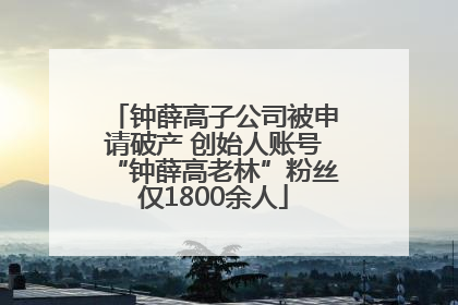 钟薛高子公司被申请破产 创始人账号“钟薛高老林”粉丝仅1800余人