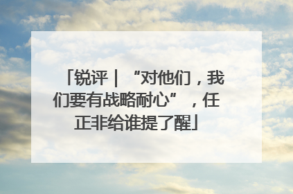 锐评｜“对他们，我们要有战略耐心”，任正非给谁提了醒
