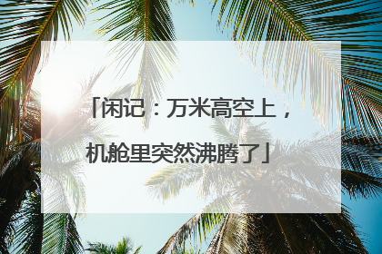 闲记：万米高空上，机舱里突然沸腾了