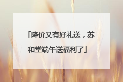 降价又有好礼送，苏和堂端午送福利了