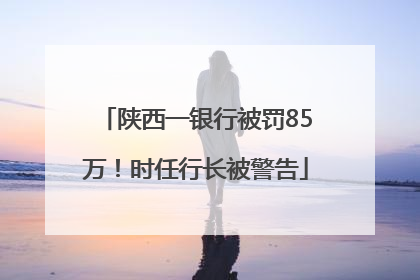 陕西一银行被罚85万！时任行长被警告