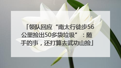 领队回应“南太行徒步56公里捡出50多袋垃圾”：随手的事，还打算去武功山捡