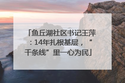 鱼丘湖社区书记王萍：14年扎根基层，“千条线”里一心为民