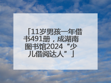 11岁男孩一年借书491册，成湖南图书馆2024“少儿借阅达人”