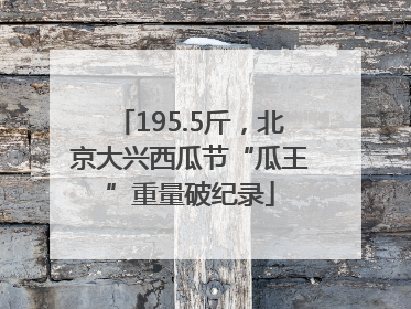 195.5斤，北京大兴西瓜节“瓜王”重量破纪录