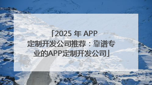 2025 年 APP 定制开发公司推荐：靠谱专业的APP定制开发公司