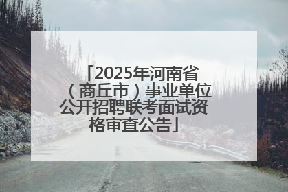 2025年河南省（商丘市）事业单位公开招聘联考面试资格审查公告