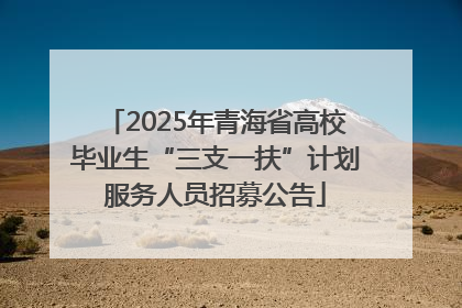 2025年青海省高校毕业生“三支一扶”计划服务人员招募公告
